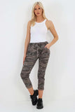 Plus Size Italian Drawstring Camo Side Pockets Trousers For Women  - Dropwear