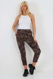 Plus Size Italian Drawstring Camo Side Pockets Cargo Trousers For Women  - Dropwear