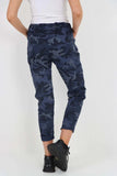 Plus Size Italian Drawstring Camo Side Pockets Trousers For Women  - Dropwear