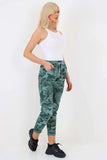 Yellow Plus Size Italian Drawstring Camo Side Pockets Trousers For Women 16 - Dropwear