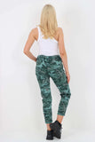 White Plus Size Italian Drawstring Camo Side Pockets Trousers For Women 22 - Dropwear