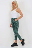 White Plus Size Italian Drawstring Camo Side Pockets Trousers For Women 20 - Dropwear