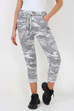 Pink Plus Size Italian Drawstring Camo Side Pockets Trousers For Women 22 - Dropwear