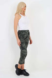 Navy Blue Plus Size Italian Drawstring Camo Side Pockets Trousers For Women 22 - Dropwear