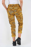 Denim Blue Plus Size Italian Drawstring Camo Side Pockets Cargo Trousers For Women 22 - Dropwear