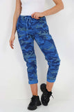 Khaki Plus Size Italian Drawstring Camo Side Pockets Trousers For Women 20 - Dropwear