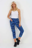 Grey Plus Size Italian Drawstring Camo Side Pockets Trousers For Women 18 - Dropwear