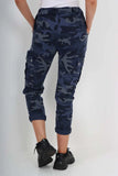 Charcoal Plus Size Italian Drawstring Camo Side Pockets Cargo Trousers For Women 18 - Dropwear