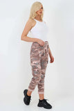 Blue Plus Size Italian Drawstring Camo Side Pockets Cargo Trousers For Women 18 - Dropwear