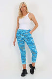 Brown Plus Size Italian Drawstring Camo Side Pockets Trousers For Women 18 - Dropwear