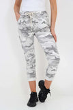 Denim Blue Plus Size Italian Drawstring Camo Side Pockets Trousers For Women 22 - Dropwear