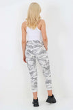 Beige Plus Size Italian Drawstring Camo Side Pockets Cargo Trousers For Women 20 - Dropwear