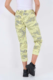 Blue Plus Size Italian Drawstring Camo Side Pockets Trousers For Women 18 - Dropwear