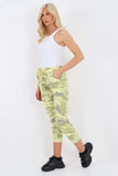 Beige Plus Size Italian Drawstring Camo Side Pockets Trousers For Women 18 - Dropwear