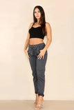 Black Italian Glitter Drawstring Waistband Magic Pants For Women 8 - Dropwear