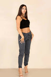 Black Italian Glitter Drawstring Waistband Magic Pants For Women 10 - Dropwear