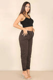 Charcoal Italian Glitter Drawstring Waistband Magic Pants For Women 12 - Dropwear