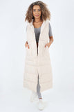 Italian Belted Hooded Long Gilet For Women  - Dropwear