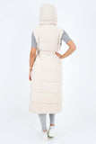 Italian Belted Hooded Long Gilet For Women  - Dropwear