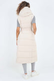 Italian Belted Hooded Long Gilet For Women  - Dropwear