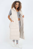 Italian Belted Hooded Long Gilet For Women  - Dropwear