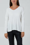 Wool Blend V-Neck Ribbed Fitted Jumper For Women  - Dropwear