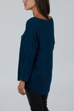 Beige High Low Curved Hem Long Sleeve Top For Women ONE SIZE - Dropwear