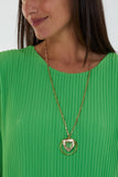 Pleated Long Sleeve Necklace Top For Women  - Dropwear