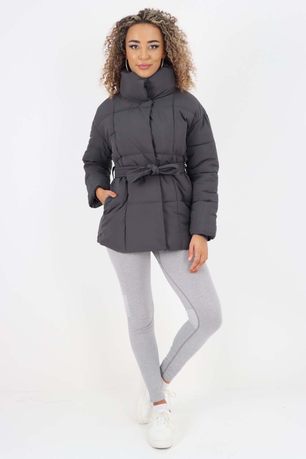 Italian Belted Hooded Jacket Coat For Women  - Dropwear