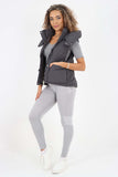 Italian Padded Pockets Hooded Gilet For Women  - Dropwear
