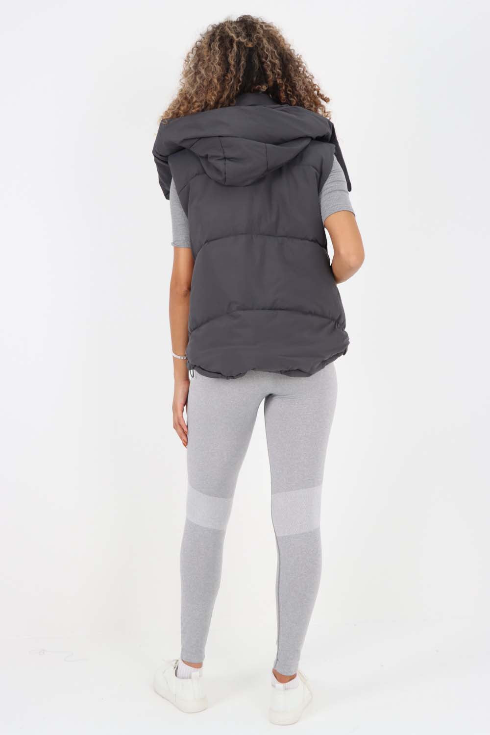 Italian Padded Pockets Hooded Gilet For Women  - Dropwear