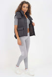 Italian Padded Pockets Hooded Gilet For Women  - Dropwear