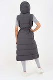 Italian Belted Hooded Long Gilet For Women  - Dropwear