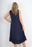 Italian Lace Neckline Dipped Hem Dress For Women  - Dropwear