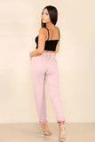 Denim Blue Italian Glitter Drawstring Waistband Magic Pants For Women 10 - Dropwear
