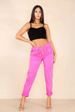 Denim Blue Italian Glitter Drawstring Waistband Magic Pants For Women 14 - Dropwear