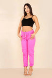 Denim Blue Italian Glitter Drawstring Waistband Magic Pants For Women 12 - Dropwear