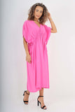 Italian Drawestring Front Flared Linen Dress For Women  - Dropwear