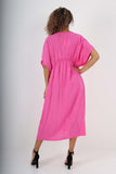 Italian Drawestring Front Flared Linen Dress For Women  - Dropwear