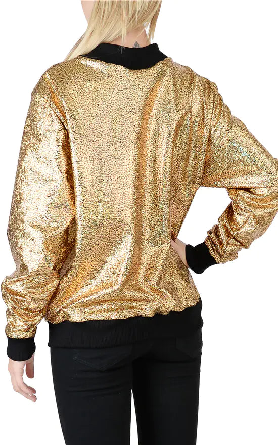 Green Glitter Mermaid Sequin Bomber Jacket For Women 16-18 - Dropwear