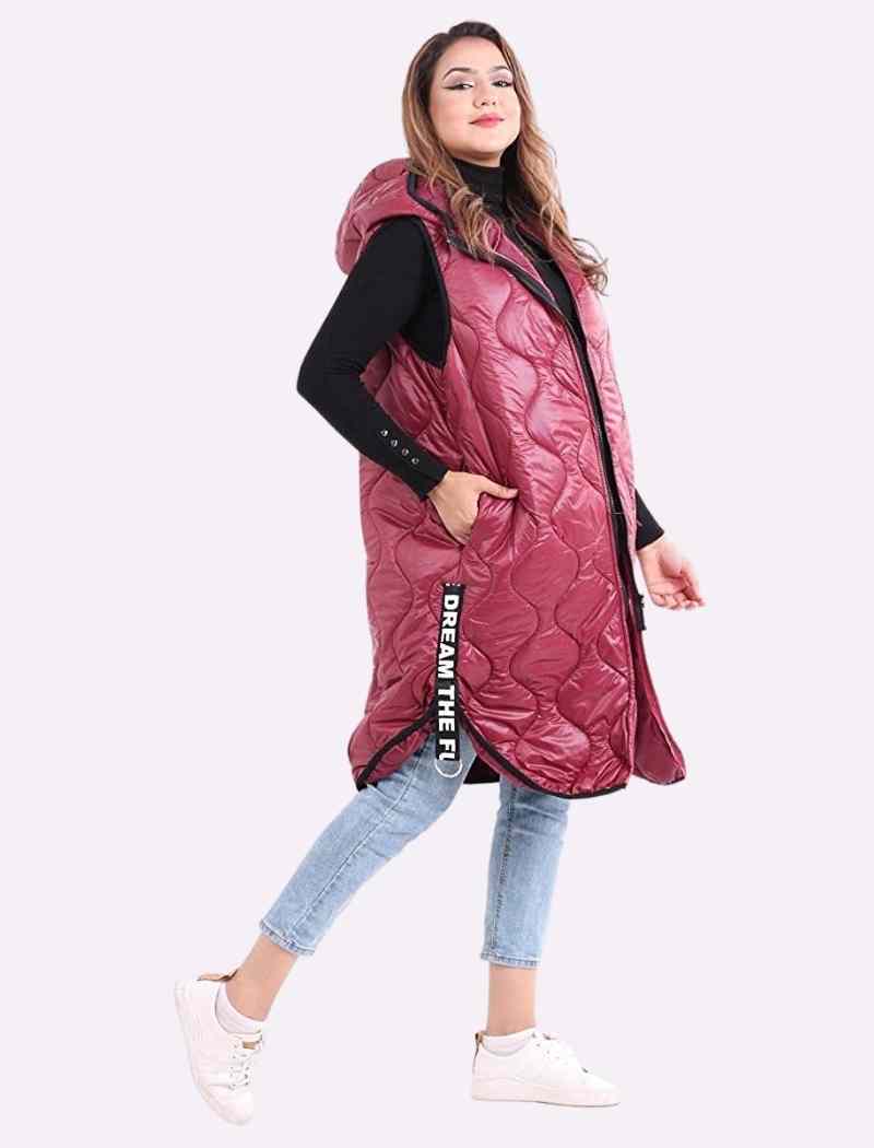 Mustard Hooded Puffer Coat For Women ONE SIZE (12-18) - Dropwear
