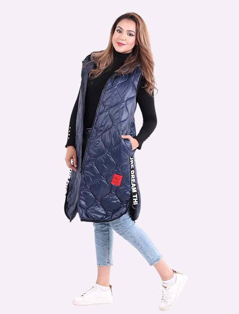 Beige Hooded Puffer Coat For Women ONE SIZE (12-18) - Dropwear