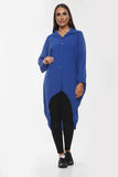 High-Low Oversized Button Long Top Shirt Dress with Hem andÂ LongÂ Sleeves For Women  - Dropwear