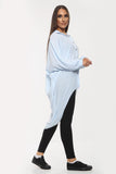 High-Low Oversized Button Long Top Shirt Dress with Hem andÂ LongÂ Sleeves For Women  - Dropwear