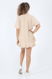 Italian Pleated Shirt & Shorts Co-Ord Set For Women  - Dropwear