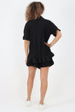 Italian Pleated Shirt & Shorts Co-Ord Set For Women  - Dropwear