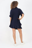 Italian Pleated Shirt & Shorts Co-Ord Set For Women  - Dropwear