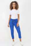 Sea Green Plus Size Italian Drawstring Waistband Magic Cargo Trouser For Women 18 - Dropwear