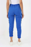 Royal Blue Plus Size Italian Drawstring Waistband Magic Cargo Trouser For Women 16 - Dropwear