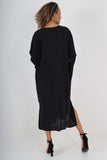 Jade Green Italian Drawestring Front Side Split Linen Dress For Women ONE SIZE (FITS UK 12-22) - Dropwear